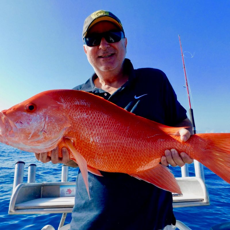 a man posing for the camera holding up the fish he caught with airlie beach fishing charters in airlie beach, queensland