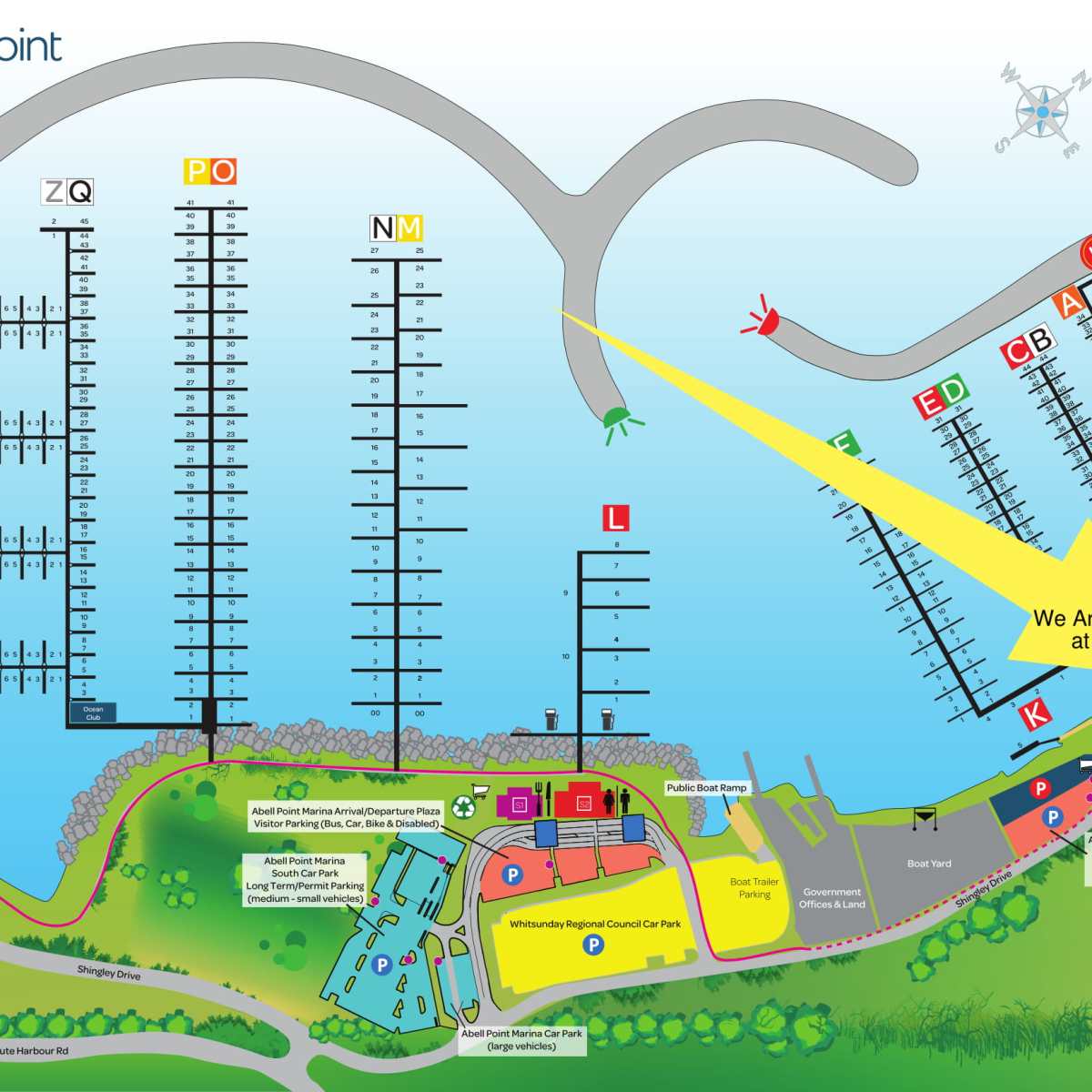 map of where airlie beach fishing charters is located in airlie beach, queensland